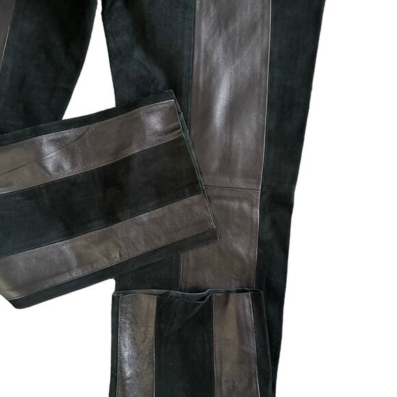 FRAME Paneled 100% Suede & Leather Belted Pants Women’s 26 x28 - Picture 9 of 15